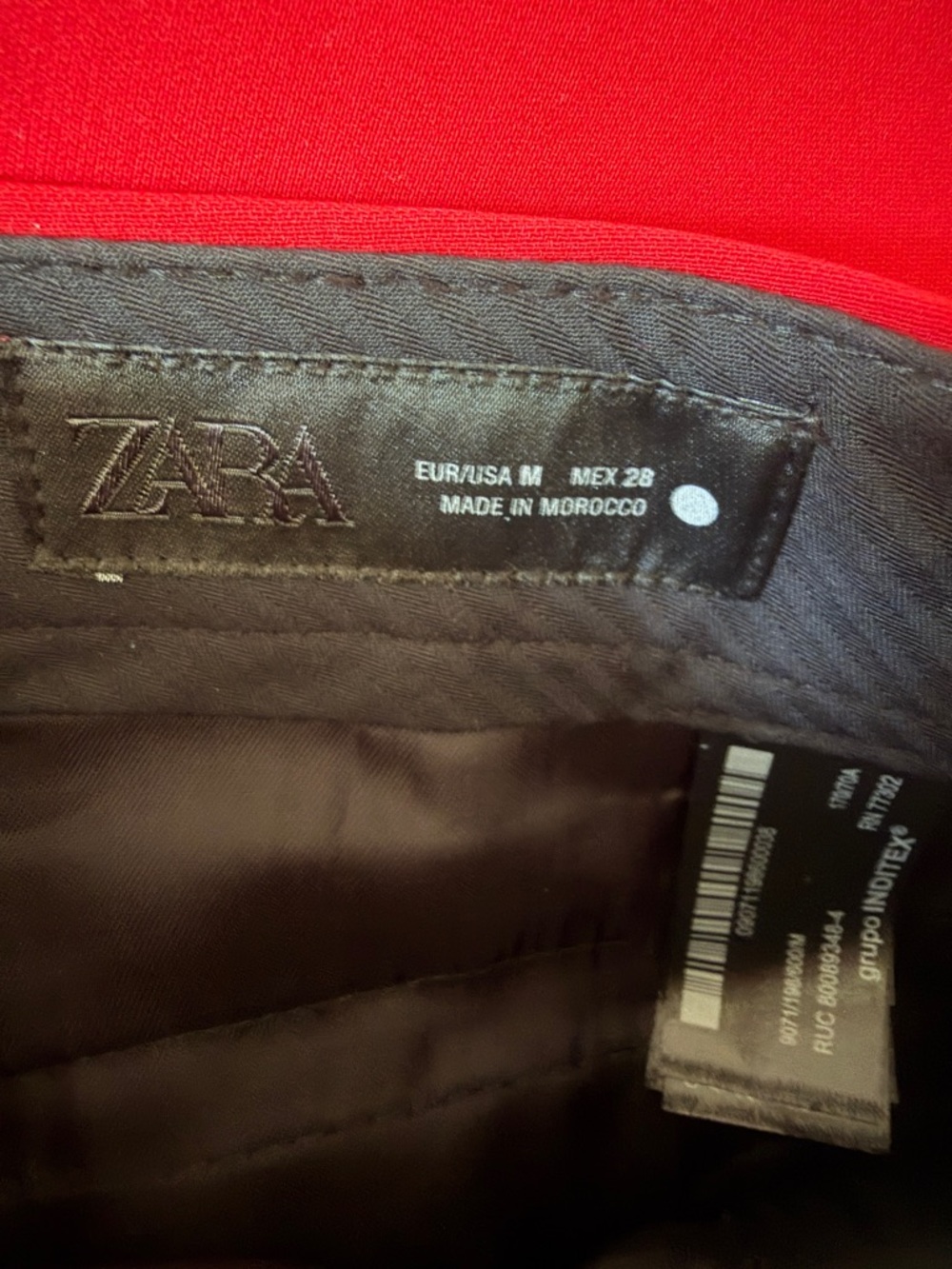 Zara Red Pleated Balloon Barrel Pants - Picture 5 of 5